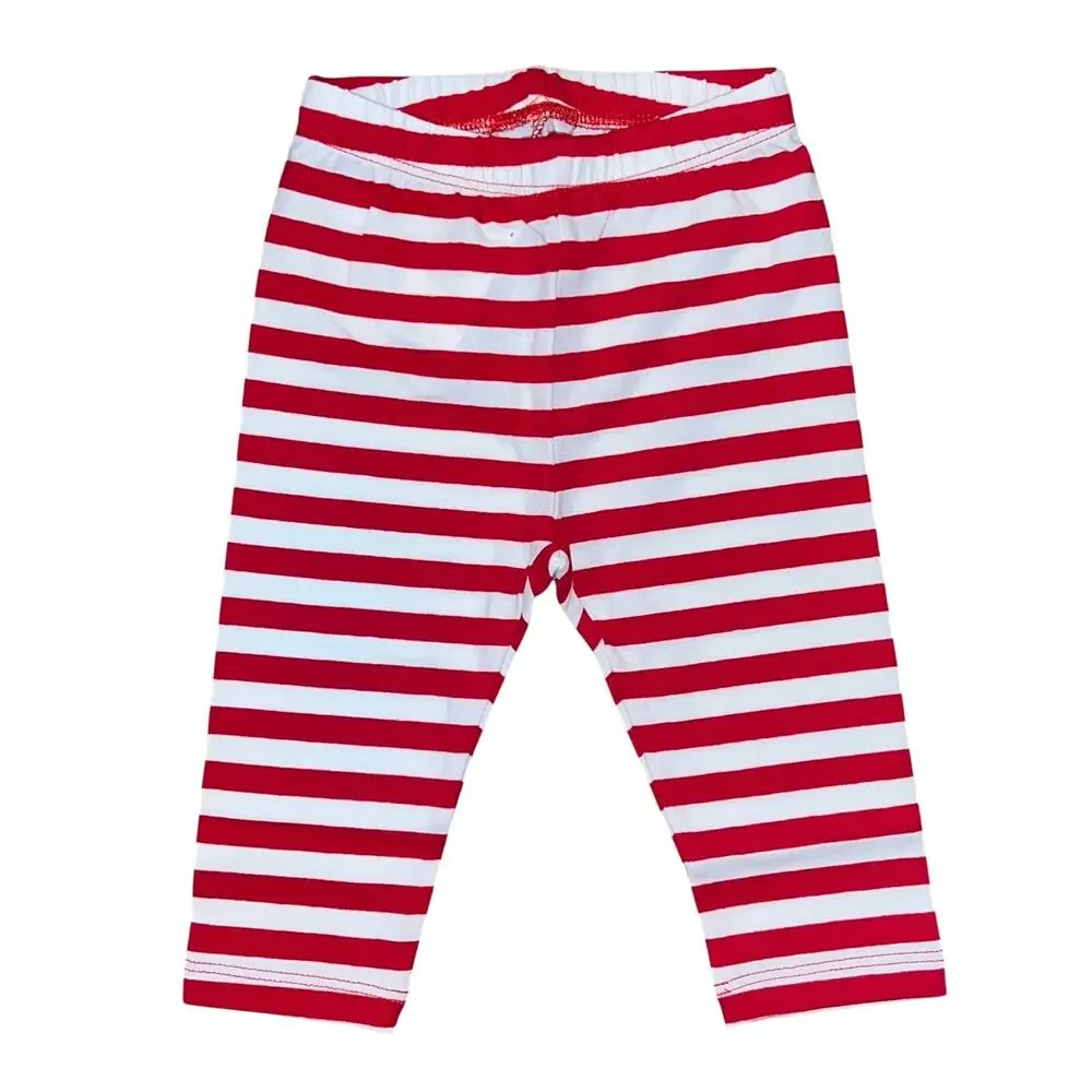 NWT GAP Baby Red & White Stripe Peplum Top & Leggings - SIZE 3-6M